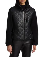Lanie Mixed Media Quilted Jacket