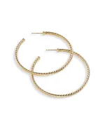 Cable Spira 18K Yellow Gold Hoop Earrings