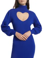 Heart Cut-Out Knit Midi-Dress