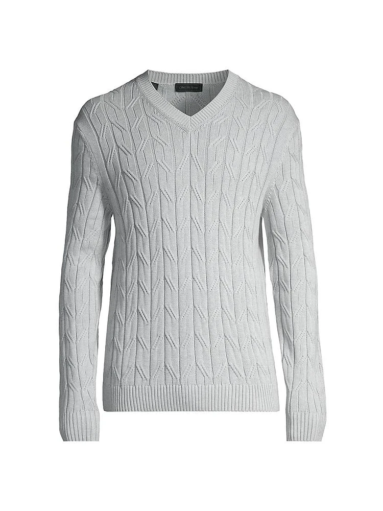 COLLECTION Cable-Knit V-Neck Sweater