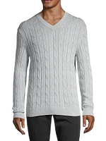 COLLECTION Cable-Knit V-Neck Sweater