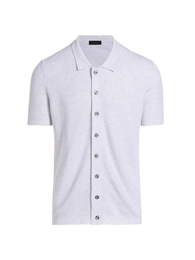 COLLECTION Ribbed Button-Up Polo