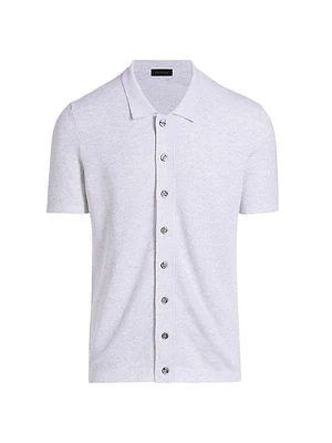 COLLECTION Ribbed Button-Up Polo