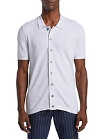 COLLECTION Ribbed Button-Up Polo