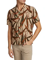 COLLECTION Aloe Leaf Print Camp Shirt