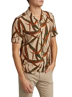 COLLECTION Aloe Leaf Print Camp Shirt