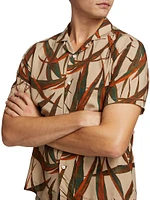 COLLECTION Aloe Leaf Print Camp Shirt