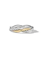 Petite Infinity Band Ring Sterling Silver with 14K Yellow Gold