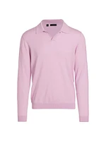 COLLECTION Cotton-Blend Long-Sleeve Polo Shirt