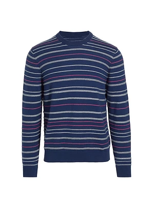 Slim-Fit Textured Stripe Crewneck Sweater