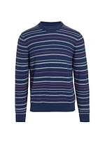 Slim-Fit Textured Stripe Crewneck Sweater