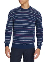 Slim-Fit Textured Stripe Crewneck Sweater