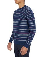 Slim-Fit Textured Stripe Crewneck Sweater