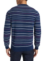 Slim-Fit Textured Stripe Crewneck Sweater