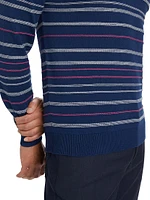 Slim-Fit Textured Stripe Crewneck Sweater