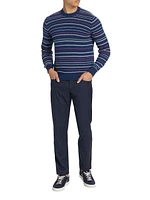 Slim-Fit Textured Stripe Crewneck Sweater