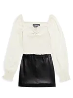 Girl's Laine Faux Leather Skirt