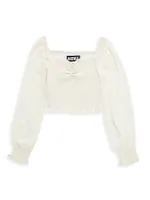 Girl's Chloe Balloon-Sleeve Top