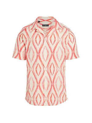 Slim-Fit Wavy Print Short-Sleeve Shirt