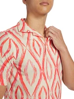 Slim-Fit Wavy Print Short-Sleeve Shirt