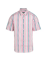 Slim-Fit Striped Short-Sleeve Shirt