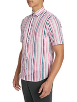 Slim-Fit Striped Short-Sleeve Shirt