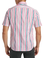 Slim-Fit Striped Short-Sleeve Shirt