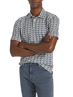 Slim-Fit Zigzag Cotton Polo Shirt