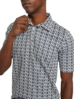 Slim-Fit Zigzag Cotton Polo Shirt