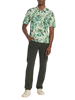 Slim-Fit Safari Leaf Cotton Polo Shirt