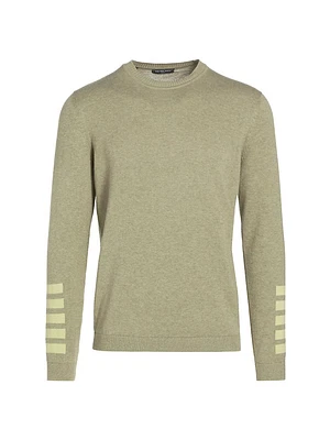 Slim-Fit Varigated-Sleeve Cotton Sweater