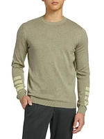 Slim-Fit Varigated-Sleeve Cotton Sweater