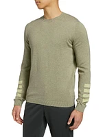 Slim-Fit Varigated-Sleeve Cotton Sweater