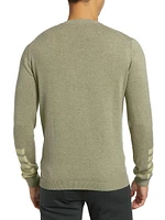 Slim-Fit Varigated-Sleeve Cotton Sweater