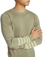 Slim-Fit Varigated-Sleeve Cotton Sweater