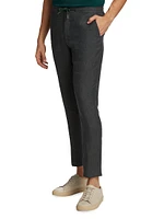 Slim-Fit Drawcord Cropped Linen Pants