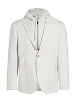 Slim-Fit Hooded Knit Blazer