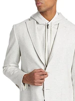 Slim-Fit Hooded Knit Blazer