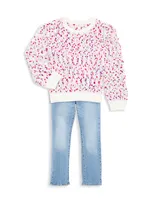 Little Girl's Dotted Knit Sweater