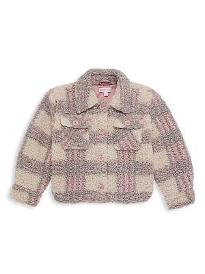 Little Girl's Plaid Sherpa Jacket