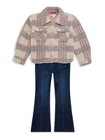 Little Girl's Plaid Sherpa Jacket