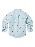 Little Kid's Dinosaur Print Oxford Shirt