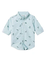 Little Kid's Dinosaur Print Oxford Shirt