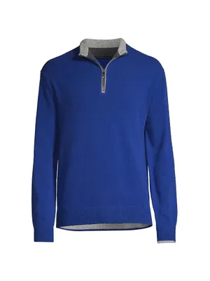 Sebonack Wool & Cashmere Quarter-Zip Sweater