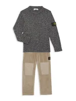 Little Boy's & Corduroy Mixed Media Pants