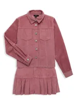 Girl's Corduroy Button-Front Jacket