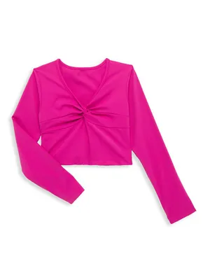 Little Girl's Long-Sleeve Knotted Top