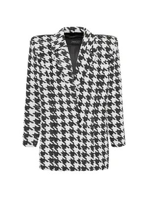 Down Flames Houndstooth Blazer