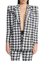 Down Flames Houndstooth Blazer