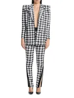 Down Flames Houndstooth Blazer